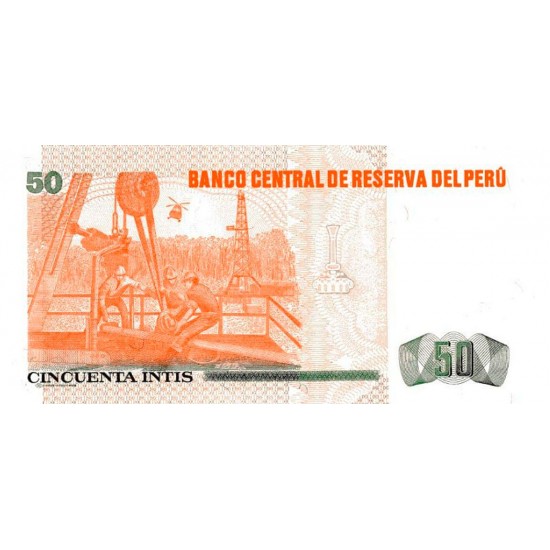 1987 - Peru P131b 50 Intis banknote 1987 - Peru P131b 50 Intis banknote