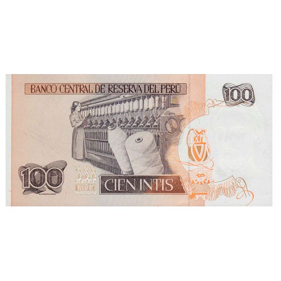 1987 - Peru P133 100 Intis banknote 1987 - Peru P133 100 Intis banknote