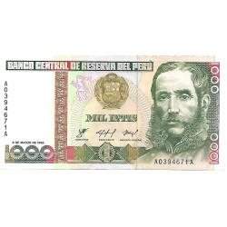 1986 - Perú PIC 136a billete de 1.000 Intis S/C 1986 - Perú PIC 136a billete de 1.000 Intis S/C