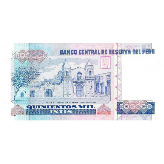 1989 - Peru P147 500,000 Intis banknote 1989 - Peru P147 500,000 Intis banknote