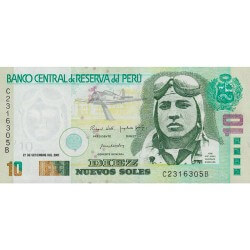 2001 - Perú PIC 175a billete de 10 Nuevos Soles S/C 2001 - Perú PIC 175a billete de 10 Nuevos Soles S/C