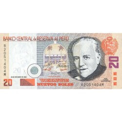 2004 - Perú PIC 176b billete de 20 Nuevos Soles S/C 2004 - Perú PIC 176b billete de 20 Nuevos Soles S/C