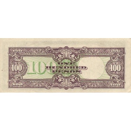 1944 - Philippines P112a 100 Pesos banknote. Used VF 1944 - Philippines P112a 100 Pesos banknote. Used VF