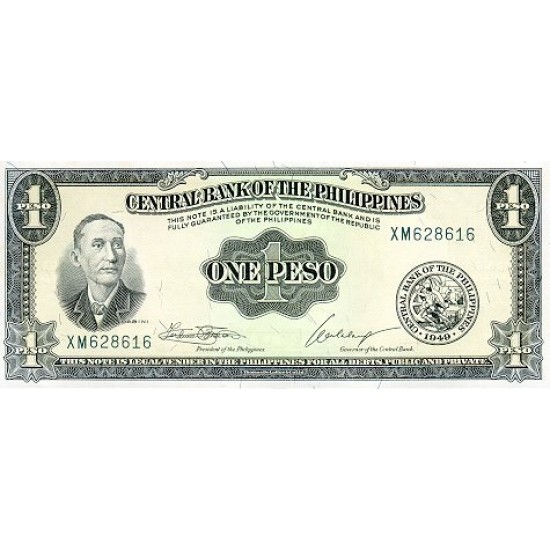 1949 - Philippines P133h 1 Peso banknote 1949 - Philippines P133h 1 Peso banknote