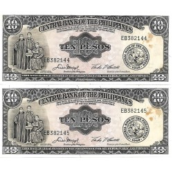 ND - Philippines PIC 136e 10 Pesos banknote S5 XF ND - Philippines PIC 136e 10 Pesos banknote S5 XF