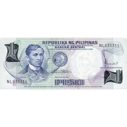 1969 - Philippines P142b  1Piso banknote