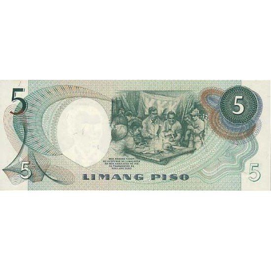 1969 - Philippines P143b 5 Piso banknote 1969 - Philippines P143b 5 Piso banknote