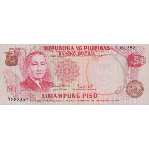 1969 - Filipinas P146b billete de 50 Piso