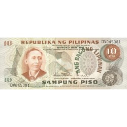 1970 - Filipinas P154 billete de 10 Piso