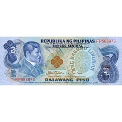 1981 - Philippines PIC 159b 2 Piso banknote S9 UNC