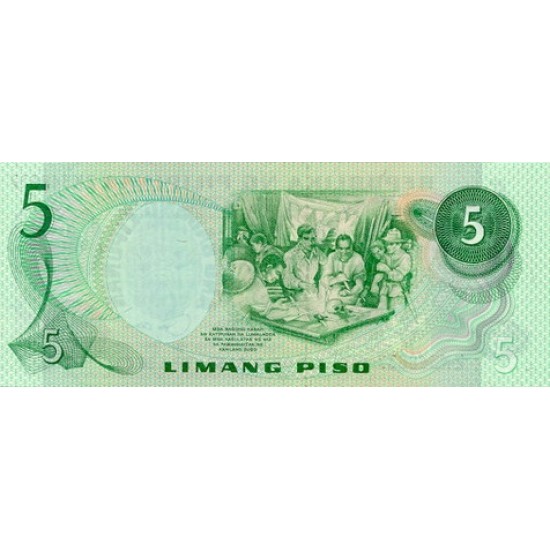 1978 - Philippines P160a 5 Piso banknote 1978 - Philippines P160a 5 Piso banknote