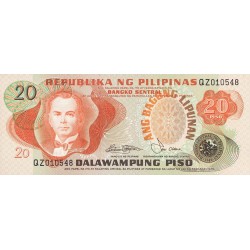 1978 - Filipinas P162b billete de 20 Piso