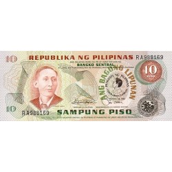 1985 - Filipinas P167a  billete de 10 Piso