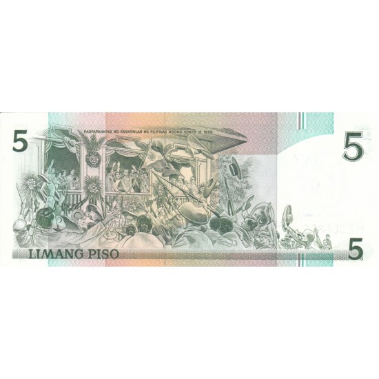 1987 - Philippines P176 5 Piso banknote 1987 - Philippines P176 5 Piso banknote