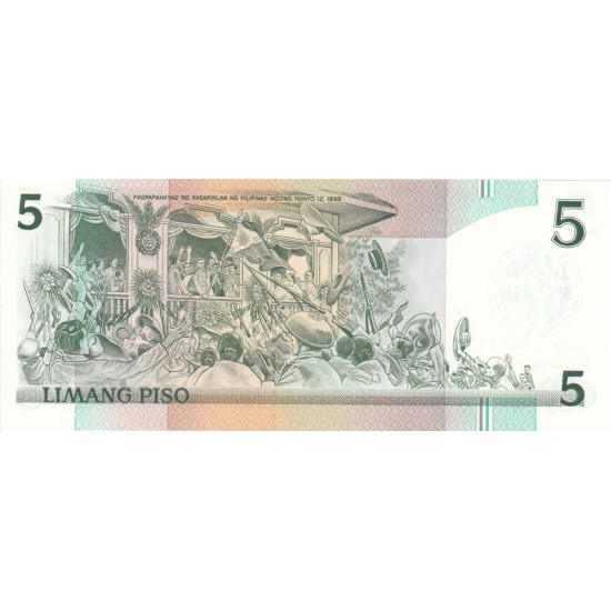 1986 - Philippines P179 5 Piso banknote 1986 - Philippines P179 5 Piso banknote