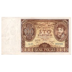 1934 - Poland PIC 75           100 Zlotych  banknote