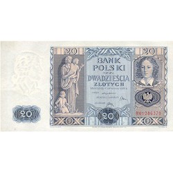 1936 - Poland P77 20 Zlotych banknote