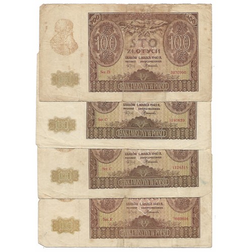 1940 - Polonia PIC 97 billete de 100 Zlotych BC
