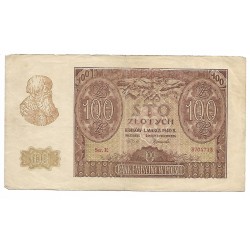 1940 - Polonia PIC 97 billete de 100 Zlotych MBC