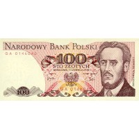 1986 - Poland PIC 143e       100 Zlotych banknote