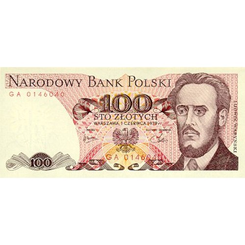 1986 - Polonia PIC 143e billete de 100 Zlotych
