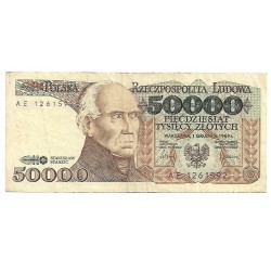 1989 - Polonia PIC 153 billete de  50.000 Zlotych MBC