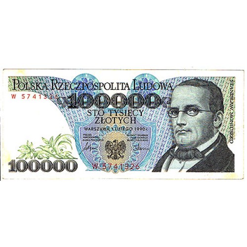 1990 - Polonia PIC 154    billete de  100.000 Zlotych MBC