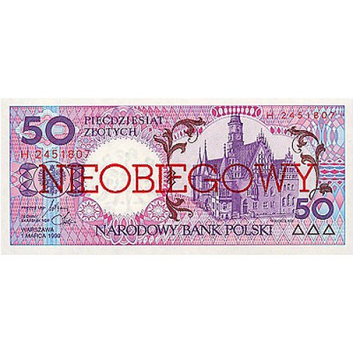 1990 - Polonia PIC 169       billete de  50 Zlotych