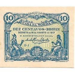 1917 - Portugal 10 Centavos banknote PIC 95c UNC