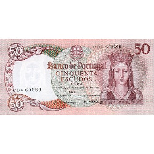 1964 - Portugal  Pic 168              billete de 50 Escudos