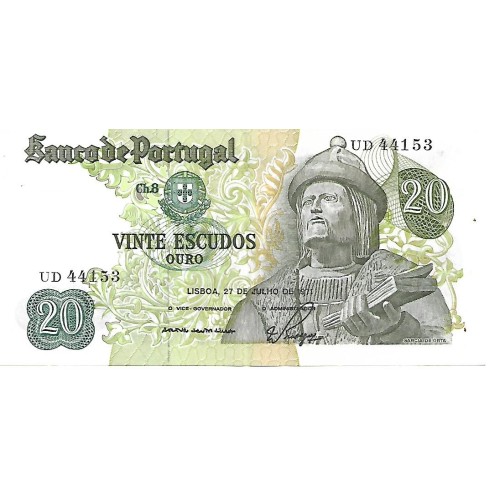 1971 - Portugal PIC 173 billete de 20 Escudos EBC