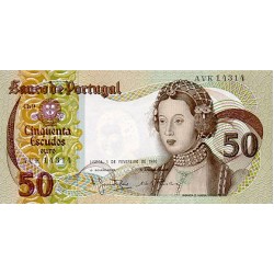 1980 - Portugal 50 Escudos banknote PIC 174b UNC 1980 - Portugal 50 Escudos banknote PIC 174b UNC