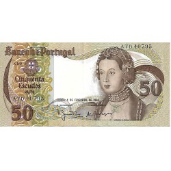 1980 - Portugal 50 Escudos banknote PIC 174b XF 1980 - Portugal 50 Escudos banknote PIC 174b XF