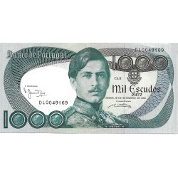 1980 - Portugal 1.000 Escudos banknote PIC 175b XF 1980 - Portugal 1.000 Escudos banknote PIC 175b XF