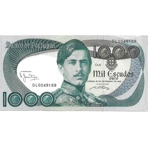 1980 - Portugal PIC 175b billete de 1.000 Escudos EBC