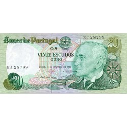 1978 - Portugal  Pic 176b          20 Escudos   banknote