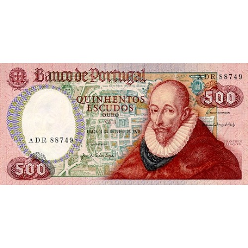 1979 - Portugal PIC 177a billete de 500 Escudos S/C