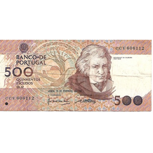 1992 - Portugal PIC 180d billete de 500 Escudos MBC