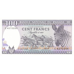 1982 - Ruanda pic 18 billete de 100 Francos