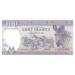 1982 - Rwanda PIC 18   100 Francs banknote