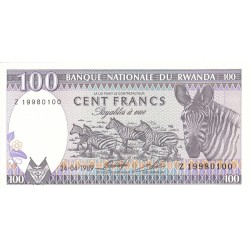 1989 - Ruanda pic 19 billete de 100 Francos