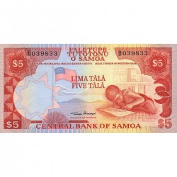 1985 - Western Samoa P26 5 Tala banknote