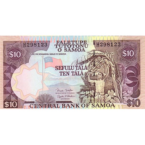 2002 - Samoa P34b billete de 10 Tala