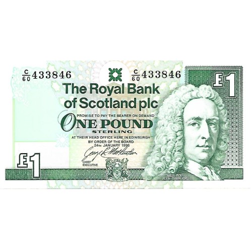 1996 -  Escocia PIC 351c billete de 1 Libra S/C