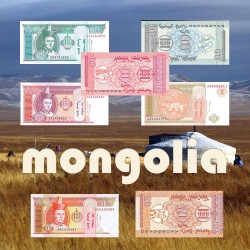 Serie 01 - Mongolia 7 Banknotes (PIC 49-55)