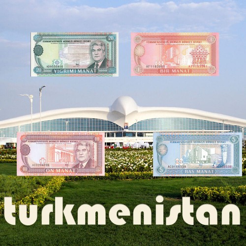 Serie 03 - Turkmenistan 4 Banknotes (PIC 1-4)