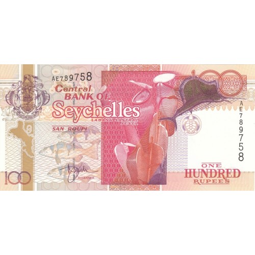 2001 - Seychelles  Pic 40a    100 Rupias banknote