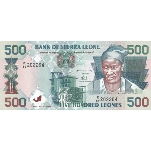 1998 - Sierra Leona pic 23b billete de 500 Leones  ( Julio )