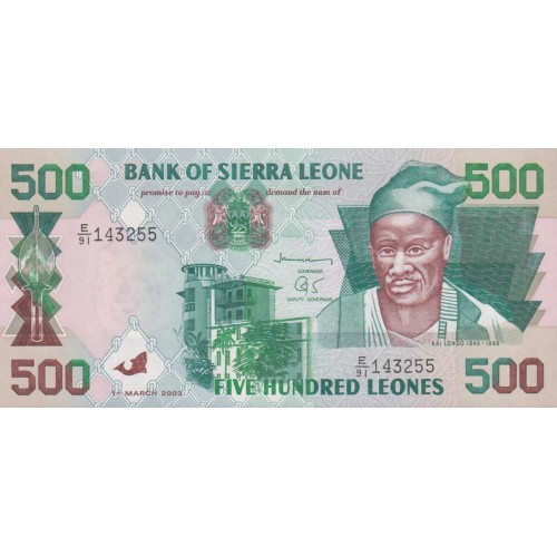 2003 - Sierra Leona pic 23c billete de 500 Leones  ( Marzo )