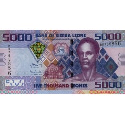 2010 - Sierra Leona PIC 32a billete de 5000 Leones S/C